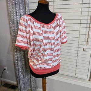 Anthropologie Bailey 44 pink banded tee, Size L
